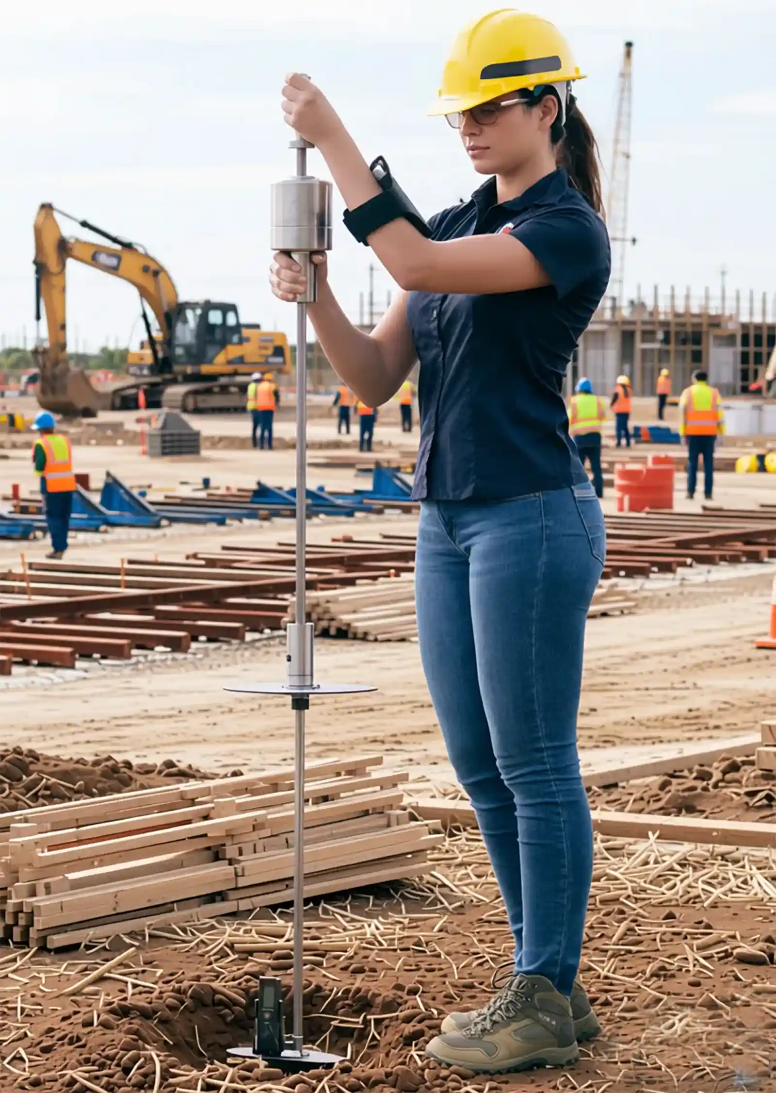 Soil Sampling prior to foundation construction using a dynamic cone penetrometer
