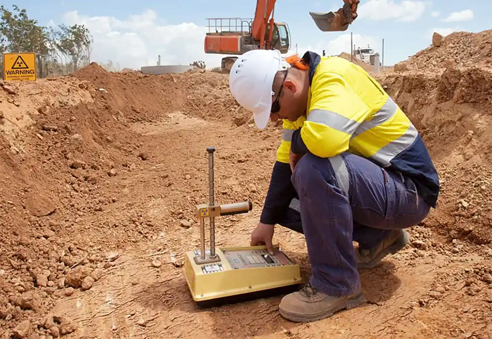 certified soils inspector performing Inspection and testing on construction site